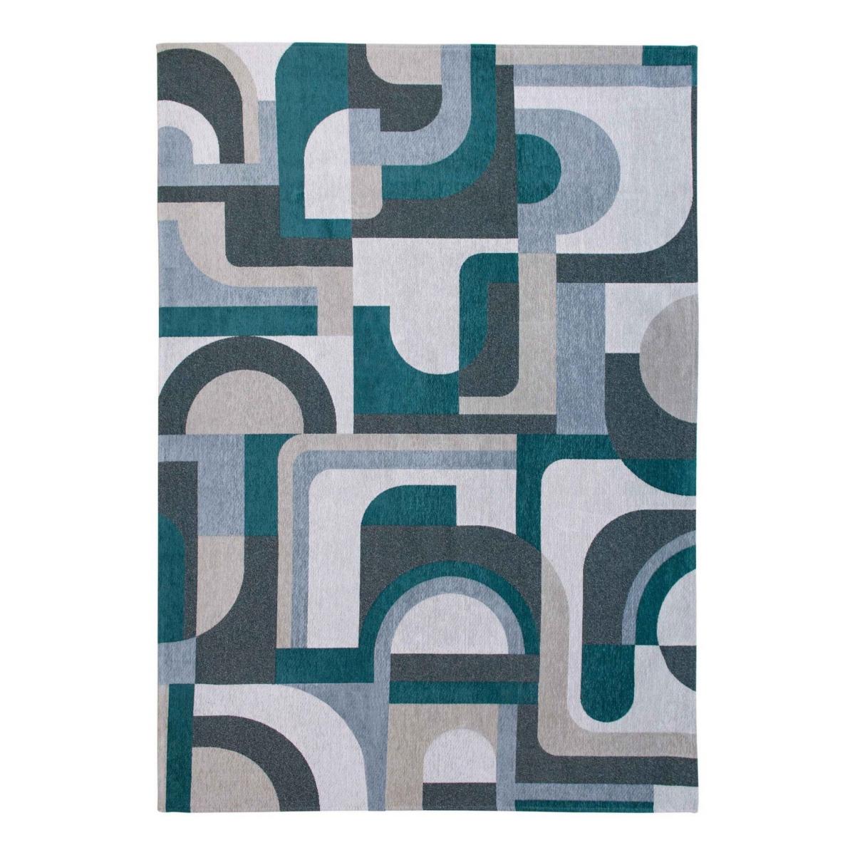 Louis De Poortere Geometric Nuance Module Rugs 9208 in Morris Green 170x240cm – image 5