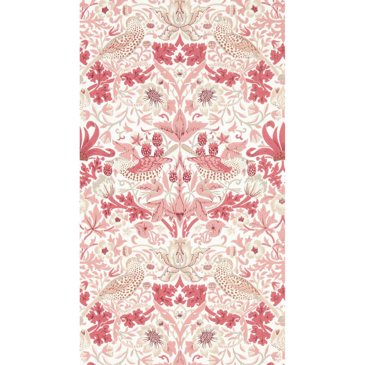 Simply Strawberry Thief Wallpaper 217059 by Morris & Co in Madder Red Roll