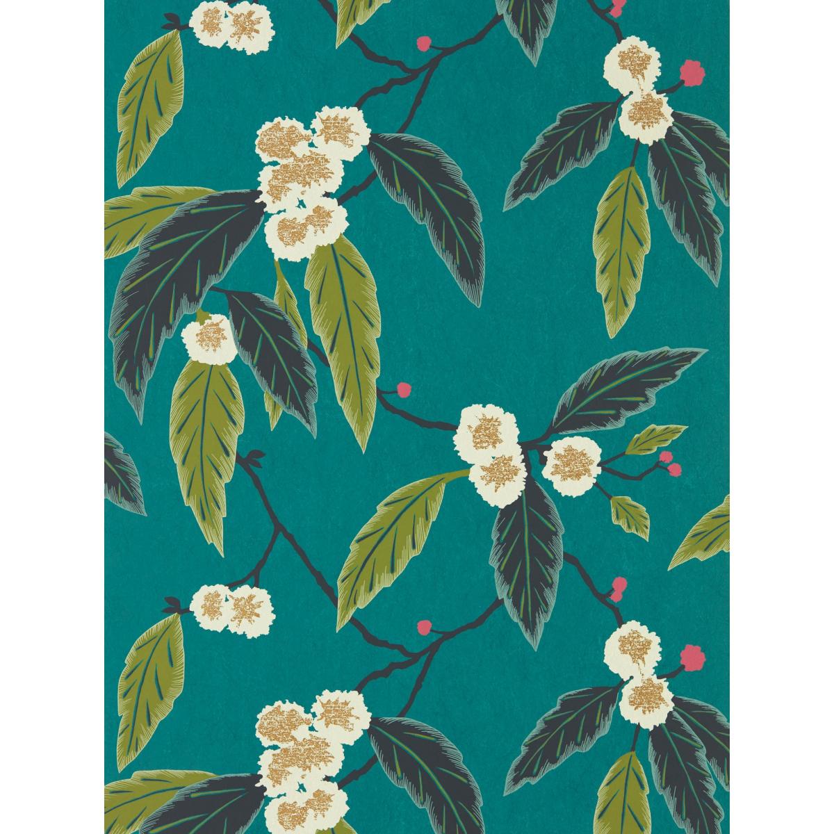 Coppice Wallpaper 112132 by Harlequin in Peacock Azalea Midnight Roll – image 3