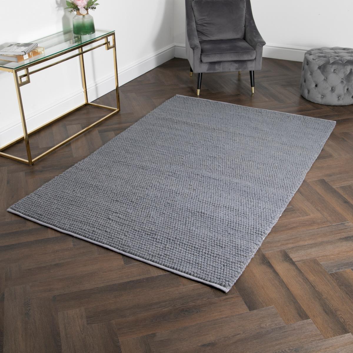 Berkeley Textured Wool Rugs in Grey160x230cm – image 1
