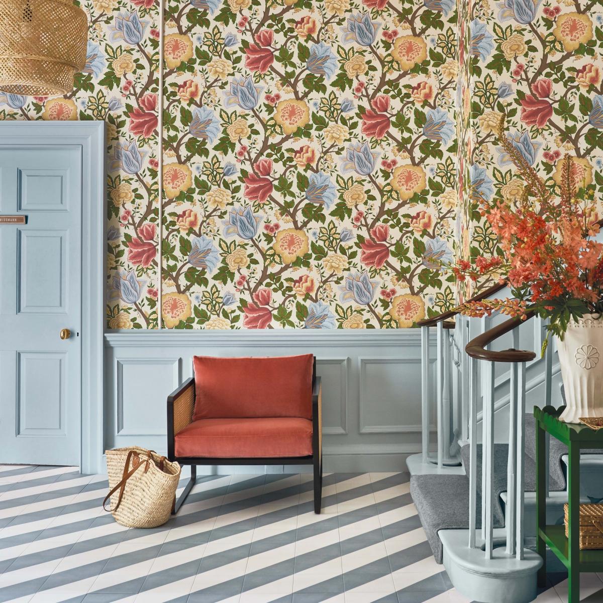 Midsummer Bloom Wallpaper 116 4013 by Cole & Son in Chartreuse Rouge and Leaf GreenRoll
