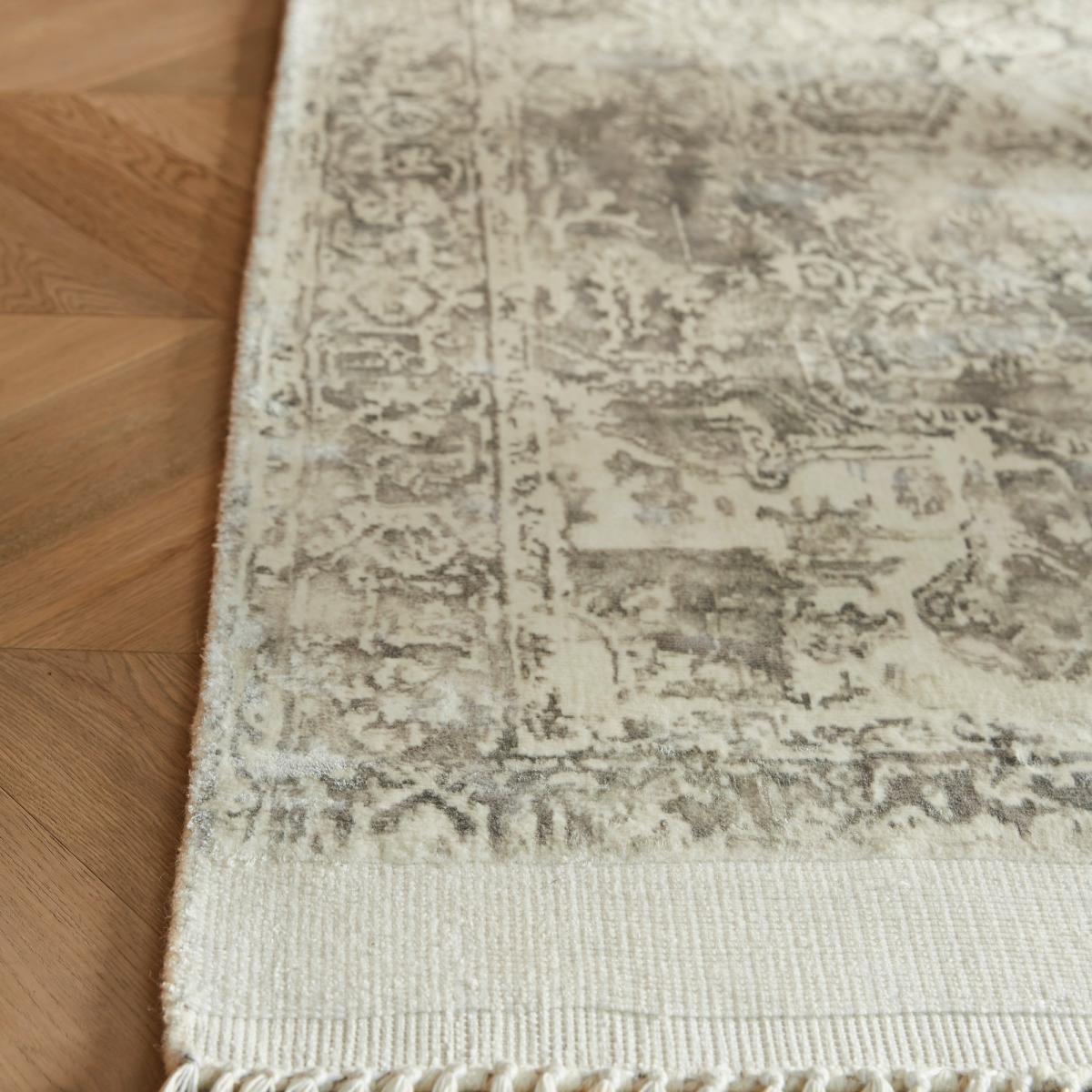 Vintage Fringe Traditional Distressed Rugs in Mocha Oyster – image 2