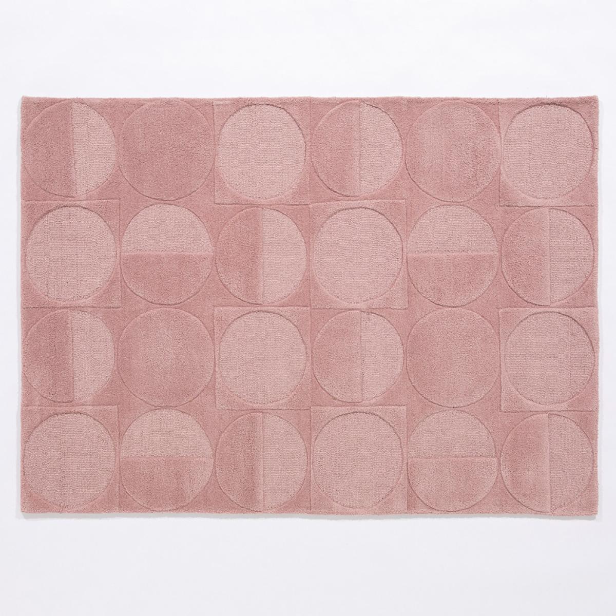 Arabella Mayfair Geometric Carved Wool Rugs in Mauve Pink 120x170cm – image 5