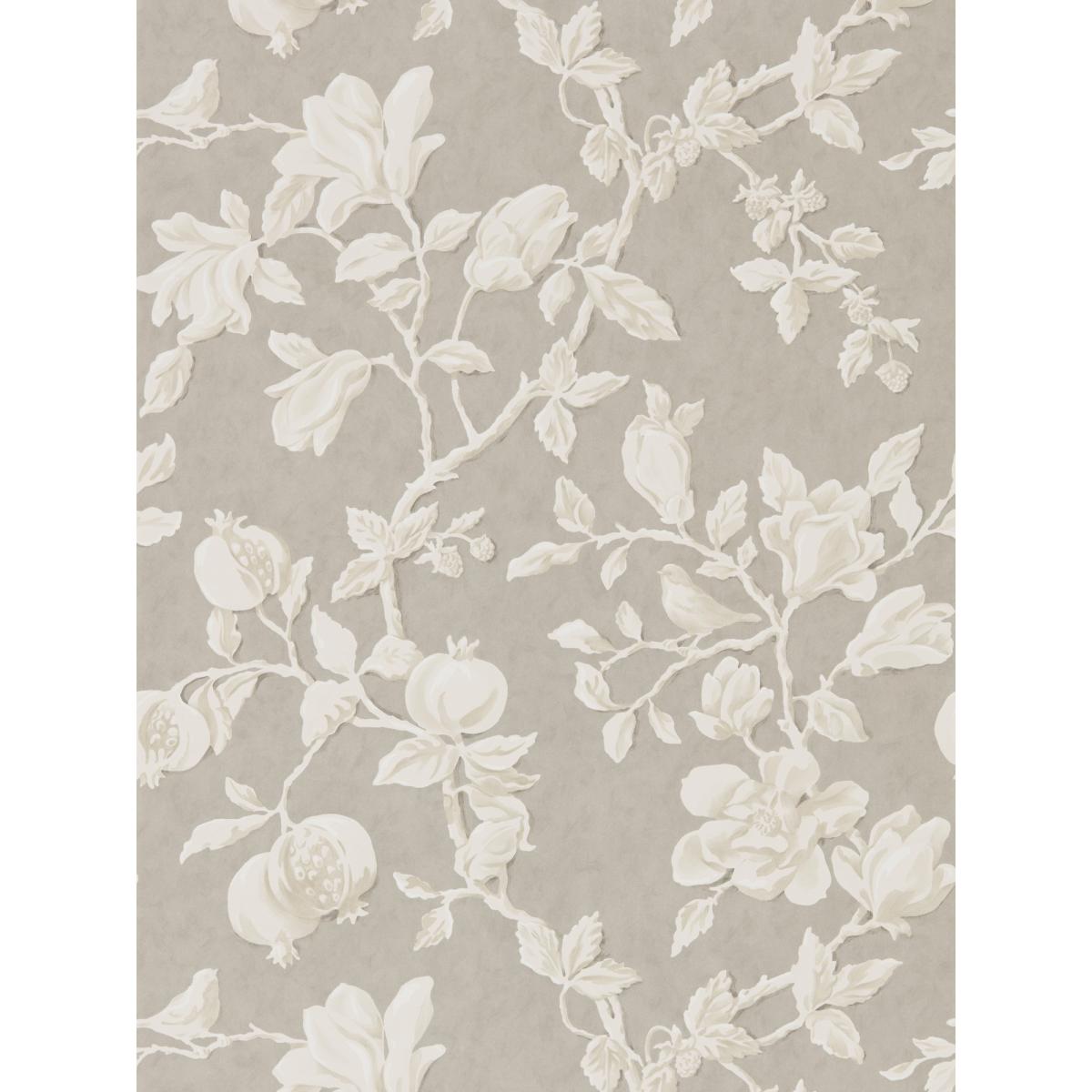 Magnolia and Pomegranate Wallpaper 215722 by Sanderson in Silver Linen Beige Roll – image 4