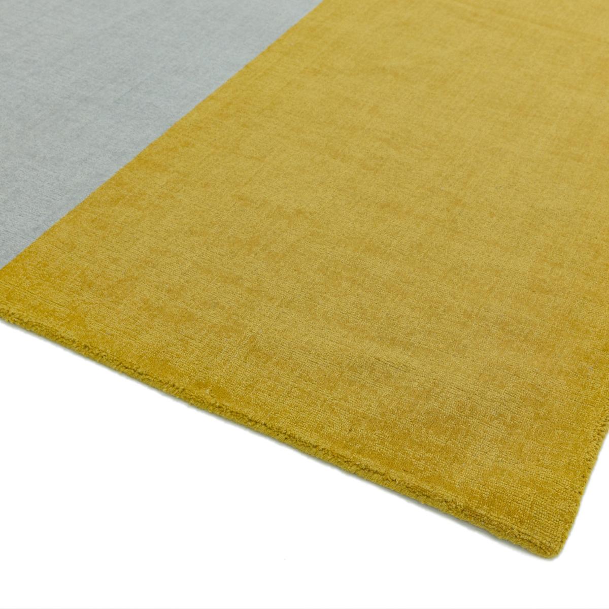 Blox Modern Geometric Wool Rugs in Mustard Yellow 120x170cm – image 3