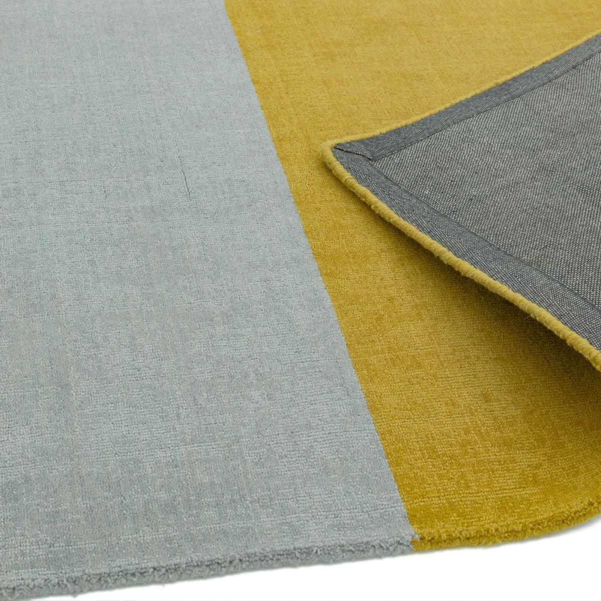 Blox Modern Geometric Wool Rugs in Mustard Yellow 120x170cm – image 4