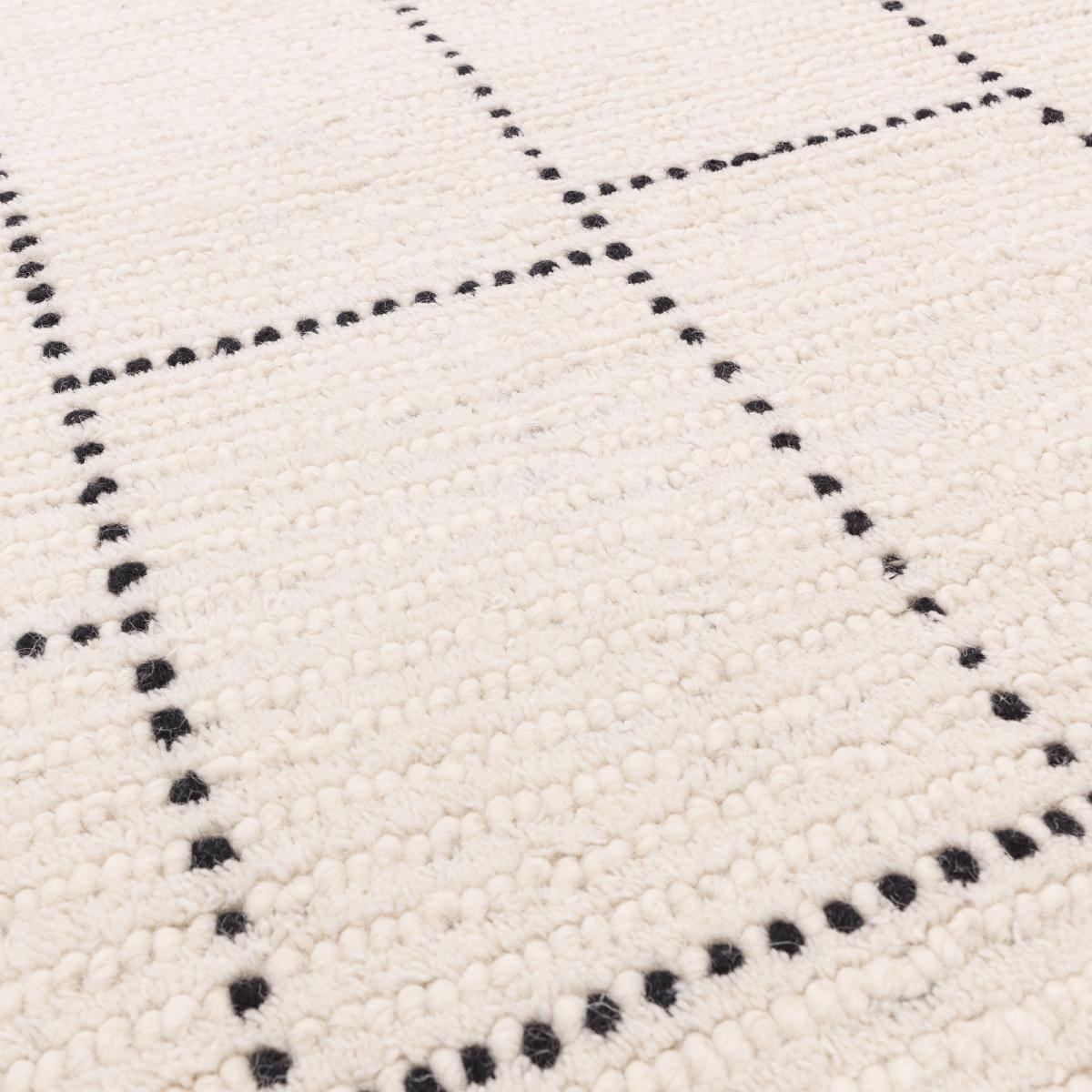 Nepal Boho Tile Berber Wool Rugs in Cream Black160x230cm – image 2