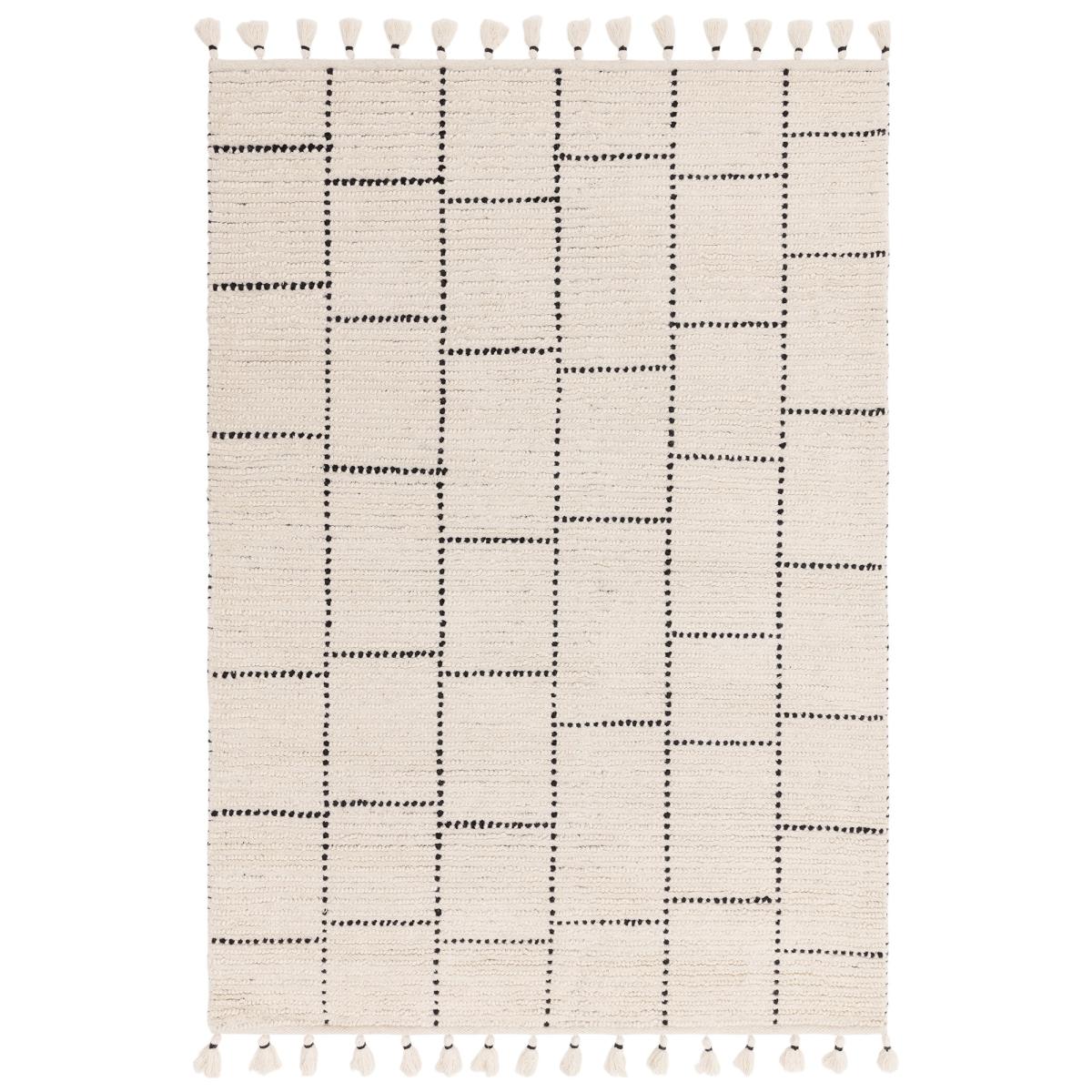Nepal Boho Tile Berber Wool Rugs in Cream Black160x230cm – image 5