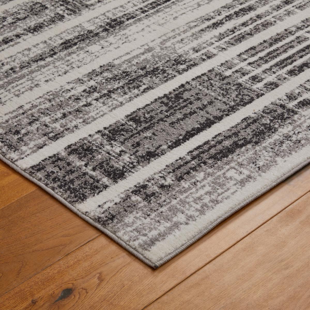 Sanford 8116E Striped Abstract Rug In Grey Ivory160x230cm – image 2