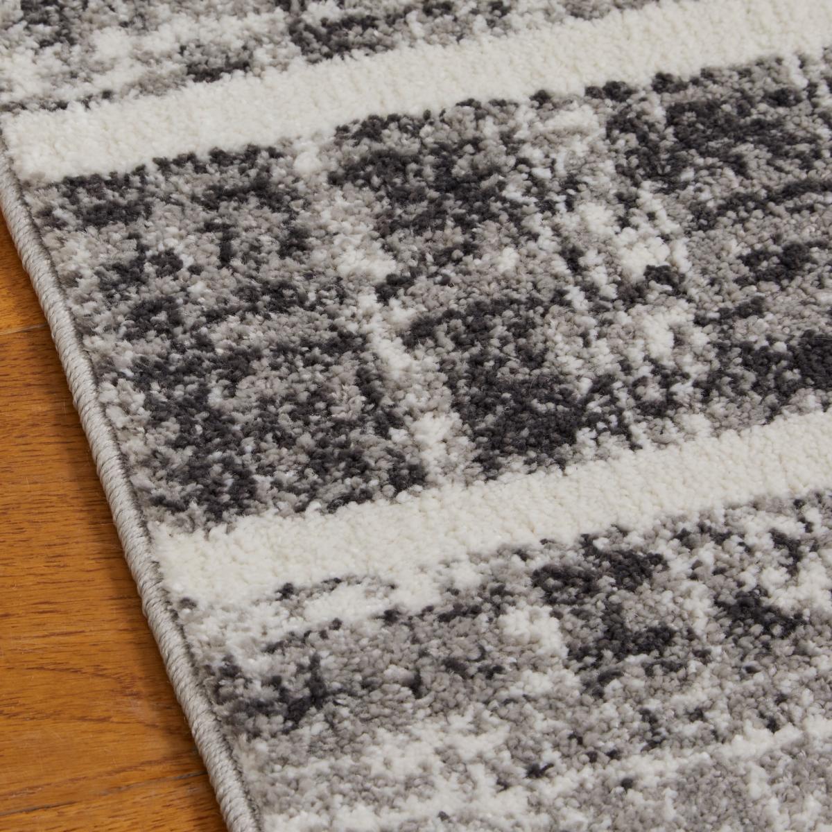 Sanford 8116E Striped Abstract Rug In Grey Ivory160x230cm – image 3