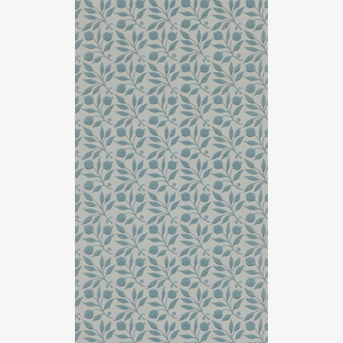 Rosehip Wallpaper 214710 by Morris & Co in Mineral Blue Roll