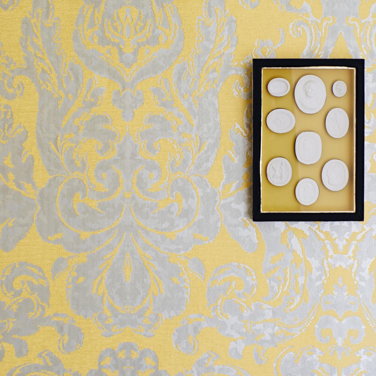 Brocatello Wallpaper 312116 by Zoffany in Mimosa Yellow&nbsp;Roll – image 2
