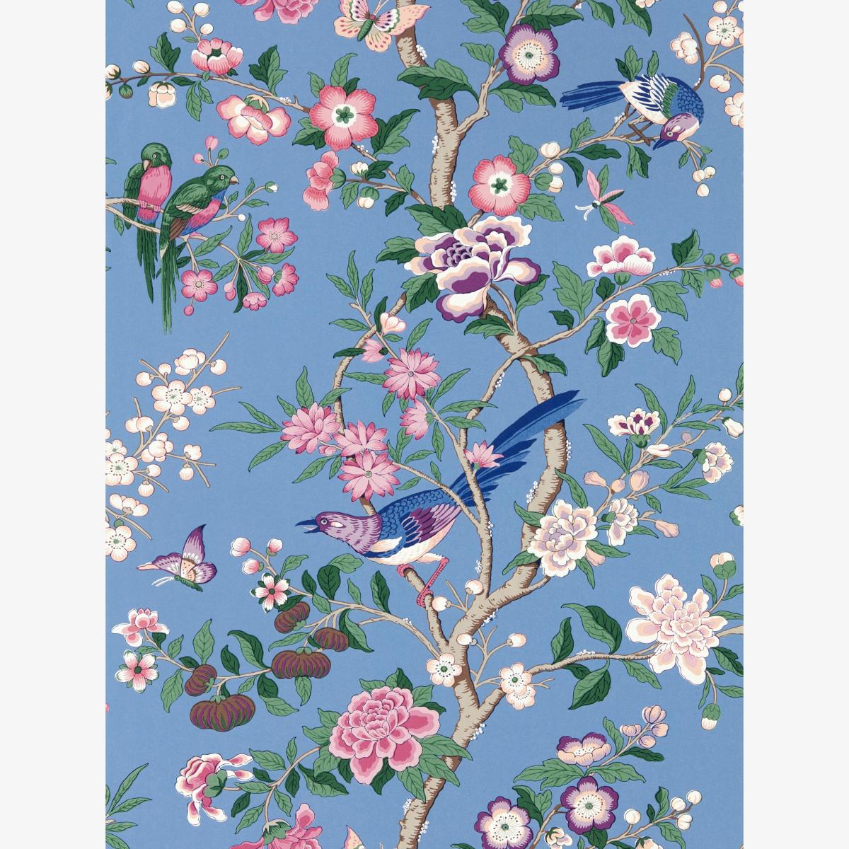 Chinoiserie Hall Wallpaper 217111 by Morris & Co in Blueberry Purple Roll