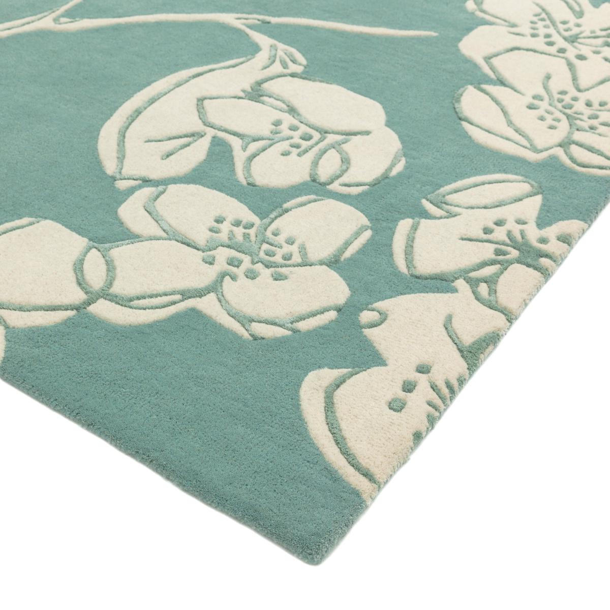 Matrix Devore Floral Wool Rugs MAX12 Blue 80x150cm – image 3