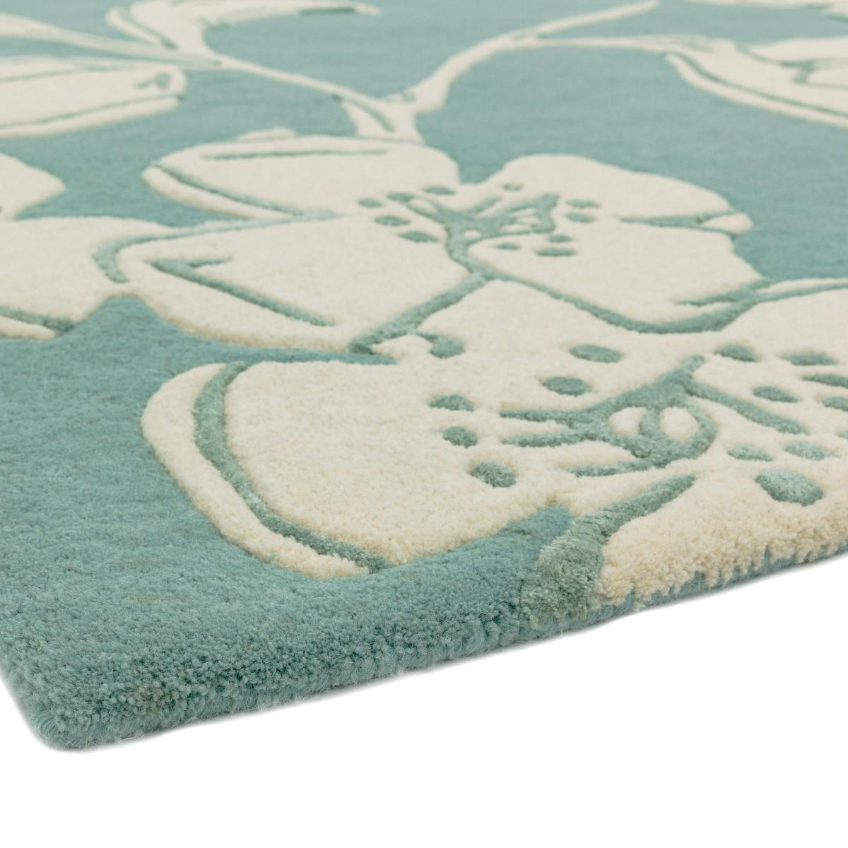 Matrix Devore Floral Wool Rugs MAX12 Blue 80x150cm – image 4