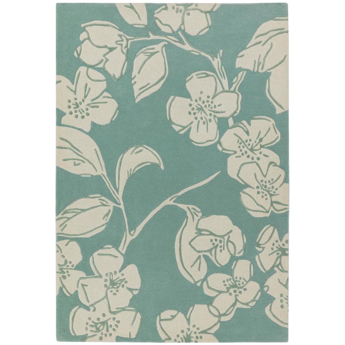 Matrix Devore Floral Wool Rugs MAX12 Blue 80x150cm – image 5