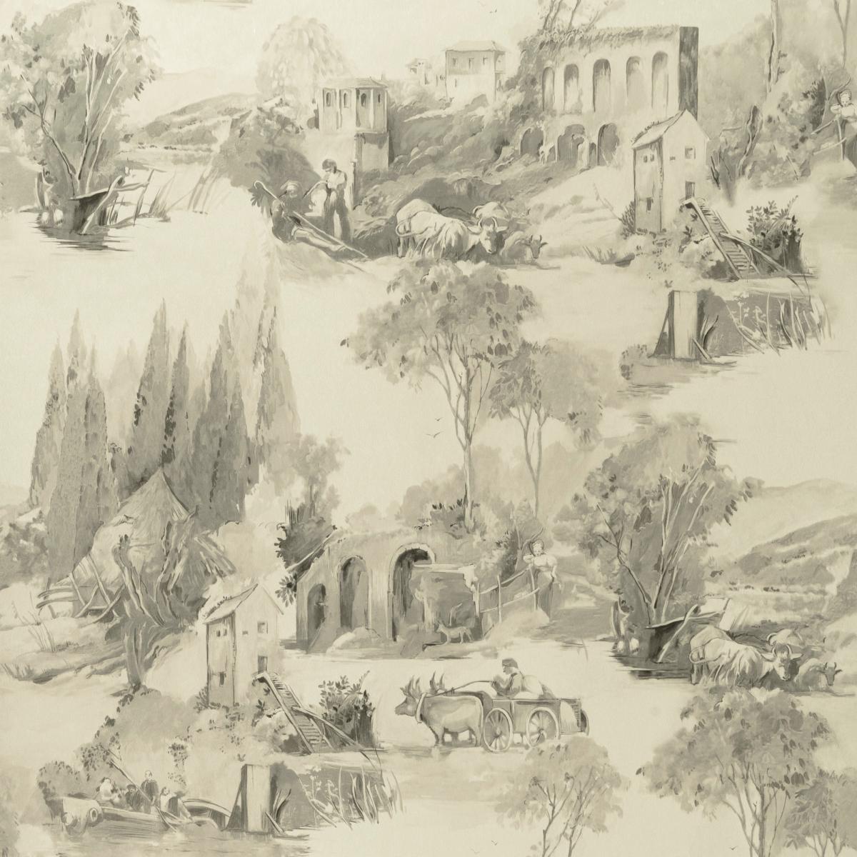 Anastacia Wallpaper W0080 04 by Clarke and Clarke in Gilver Grey Roll – image 3