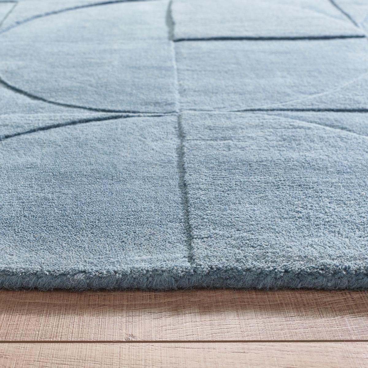 Penny Geometric Wool Rugs in Steel Blue&nbsp;200x290cm – image 3