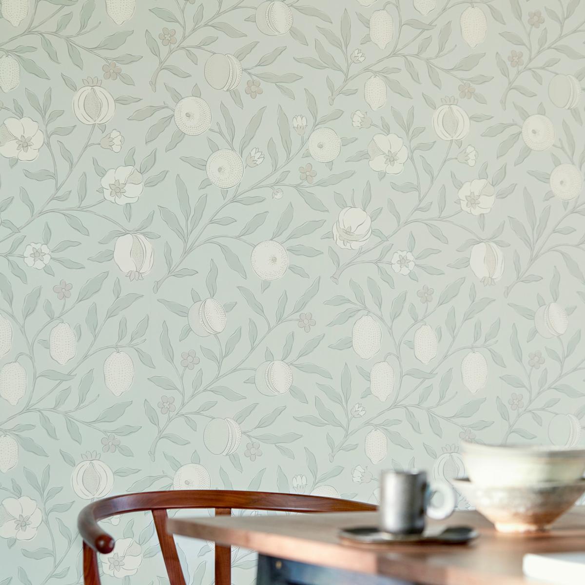 Pure Fruit Wallpaper 216540 by Morris & Co in Grey Blue Roll – image 1