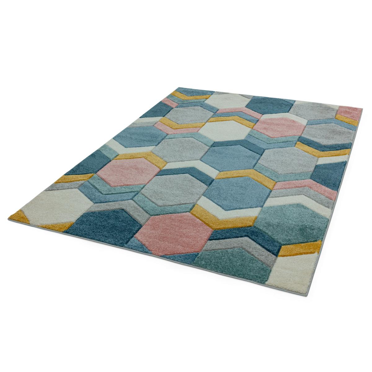 Sketch Hexagon Geometric Rugs in SK10 Pastel Multi – image 2