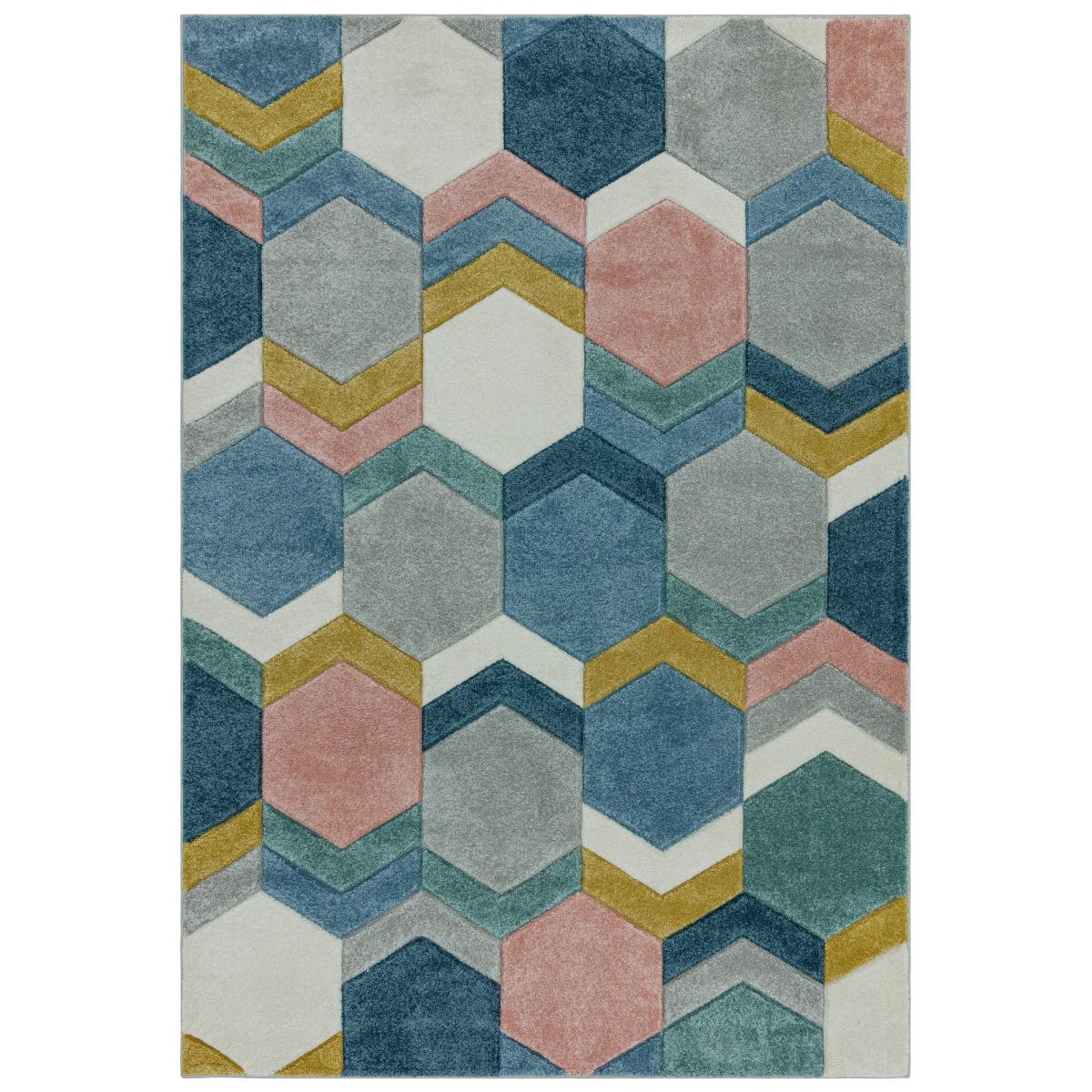 Sketch Hexagon Geometric Rugs in SK10 Pastel Multi – image 5