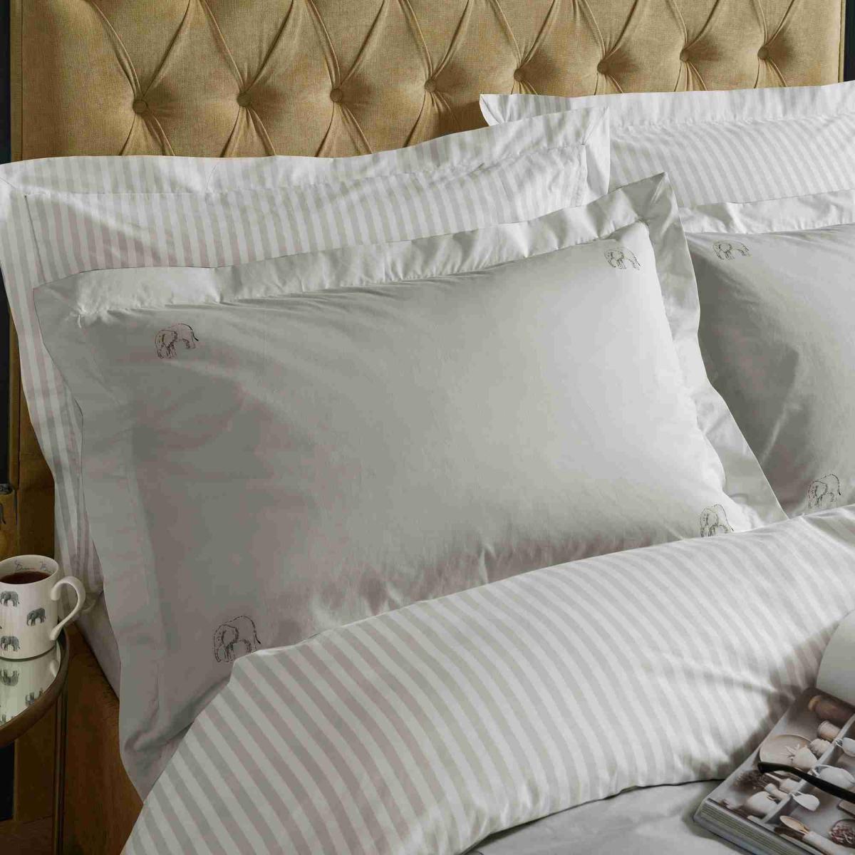 ZSL Elephant Bedding and Pillowcase By Sophie Allport in Dove Grey75x50cm – image 2