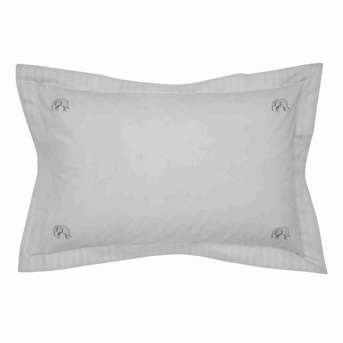 ZSL Elephant Bedding and Pillowcase By Sophie Allport in Dove Grey75x50cm – image 3