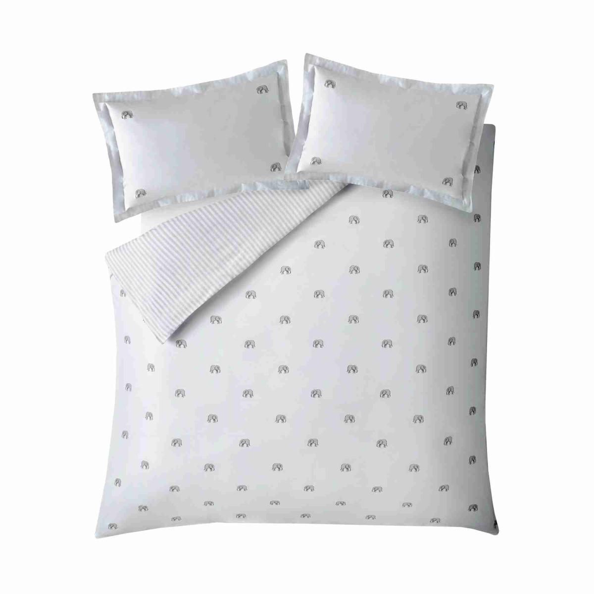 ZSL Elephant Bedding and Pillowcase By Sophie Allport in Dove Grey75x50cm – image 4