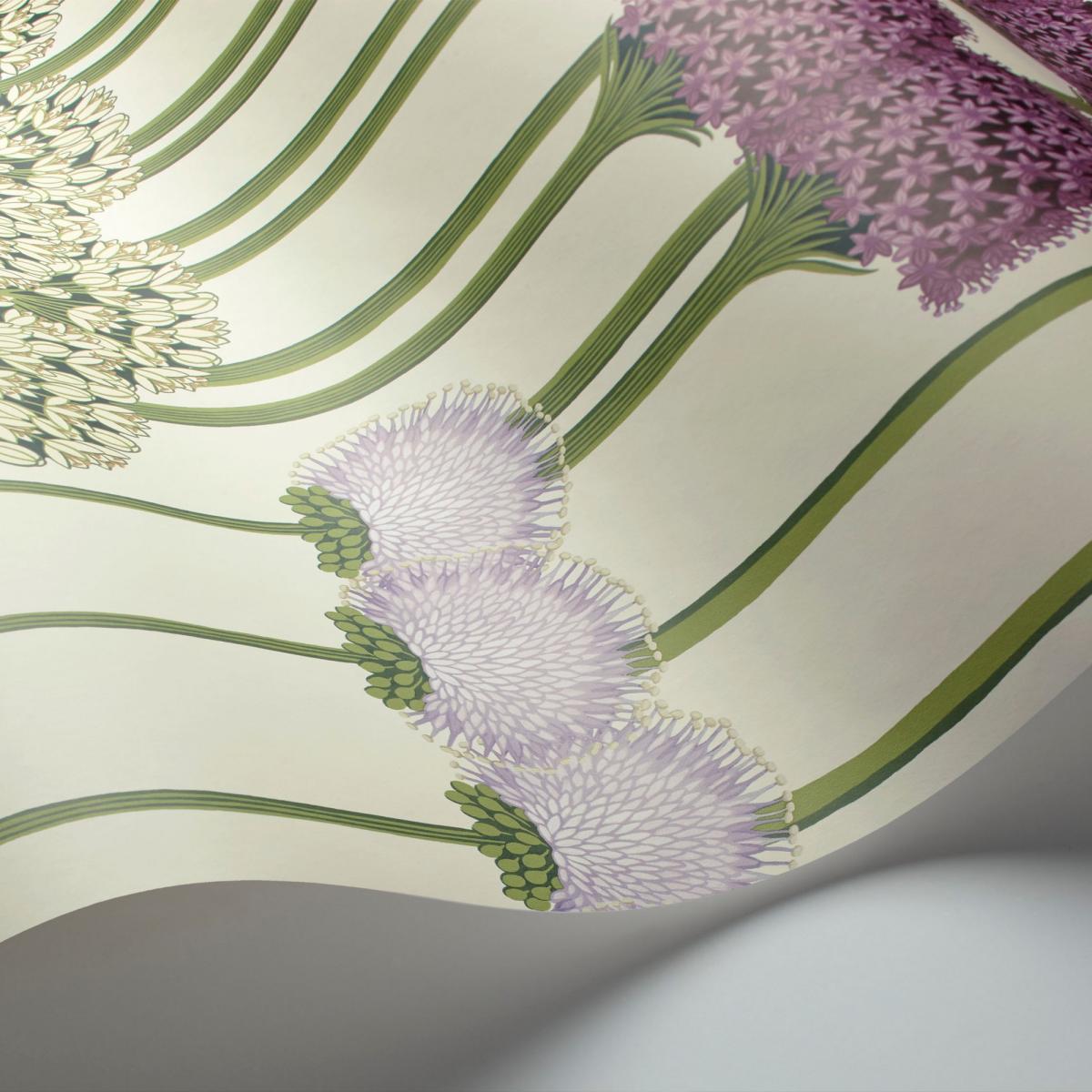 Allium Wallpaper 12034 by Cole & Son in Mulberry Blush & Lilac on White Roll – image 2