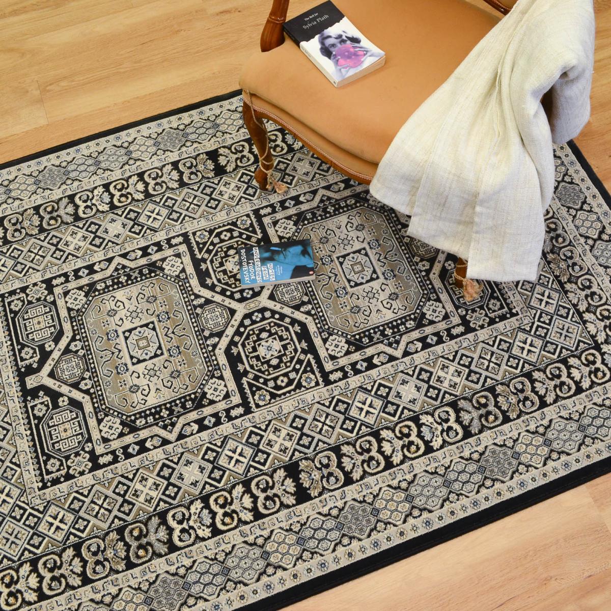 Da Vinci Traditional Medallion 57147 3636 Rugs in Dark Grey 133x195cm – image 3