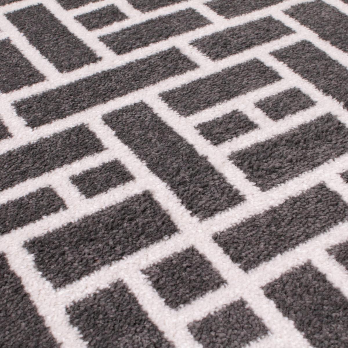 Brick Wall Geometric Modern Rug in Grey – image 1