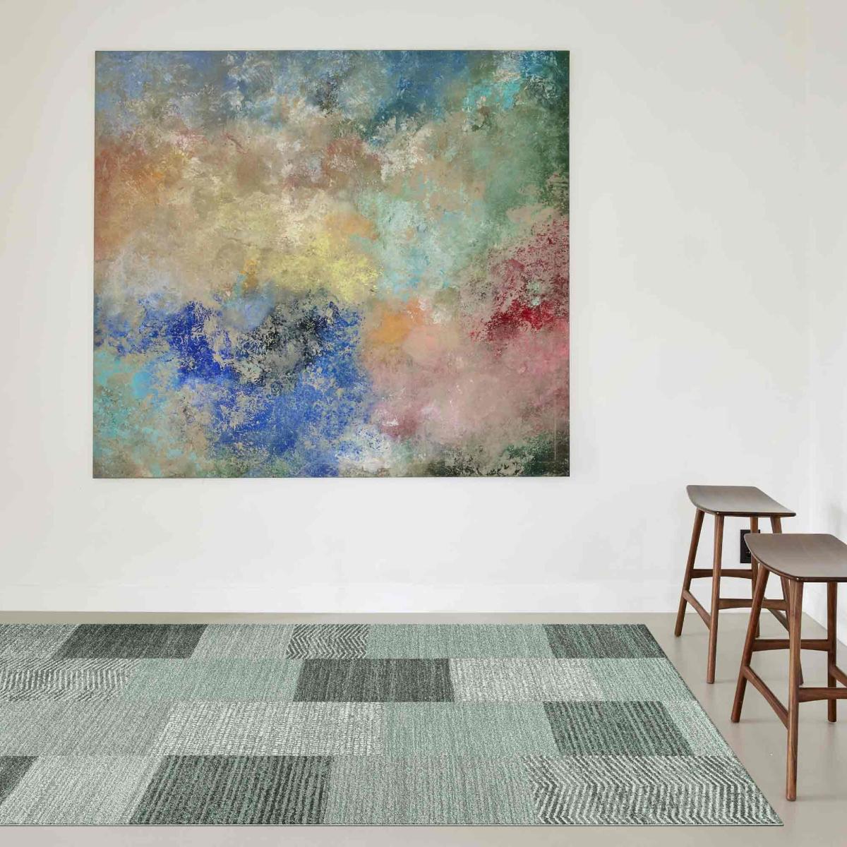 Liberty Geometric Modern Rugs 34100 4272 in Green200x290cm – image 1