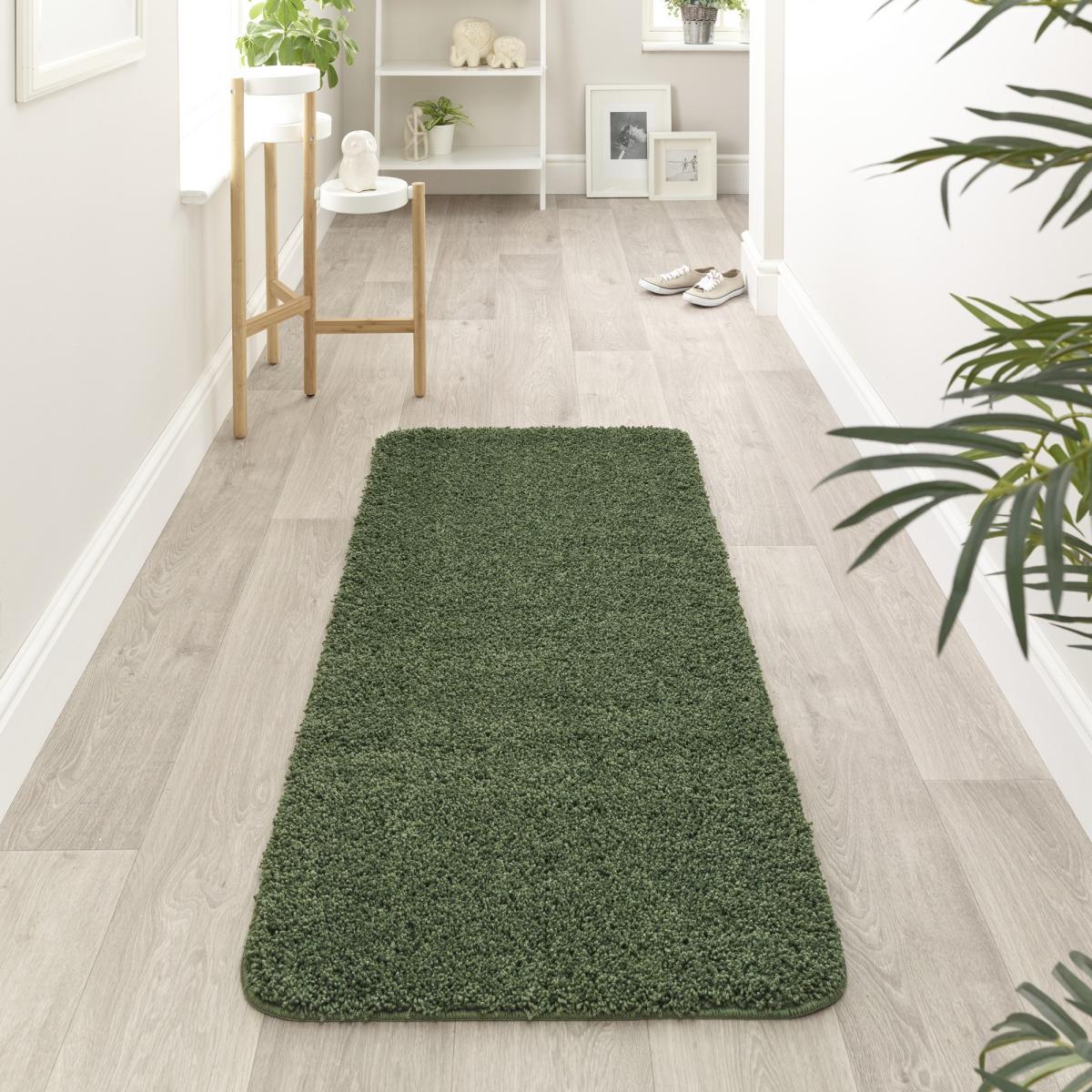 Buddy Washable Hallway Runner Rugs in Forest Green&nbsp;67x300cm – image 2
