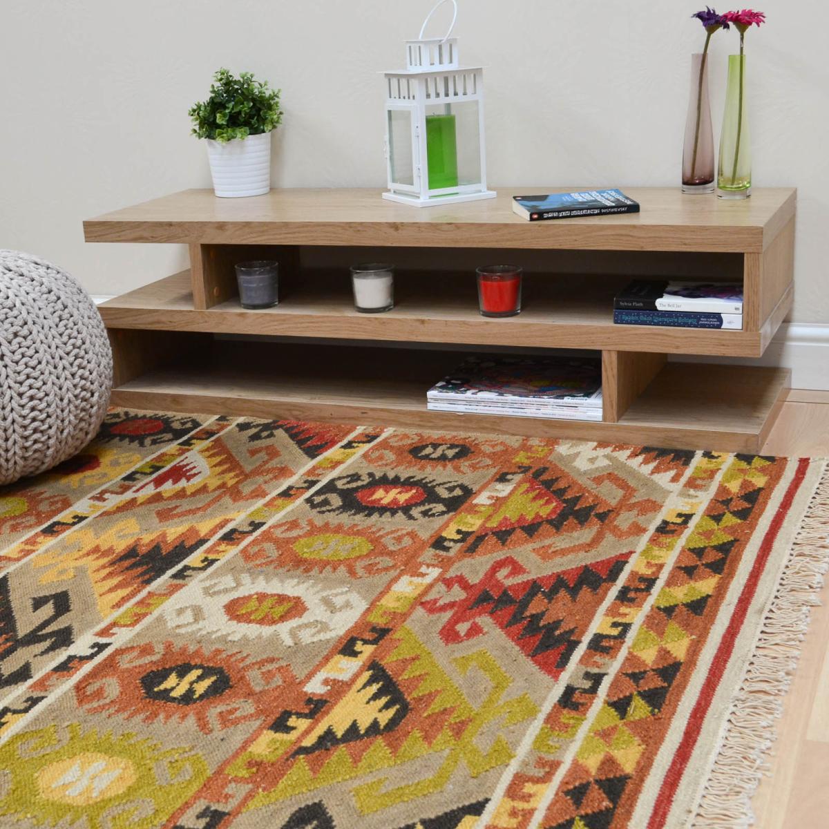 Kelims KE06 Traditional Tribal Flatweave Rugs in Multi 120x170cm – image 1