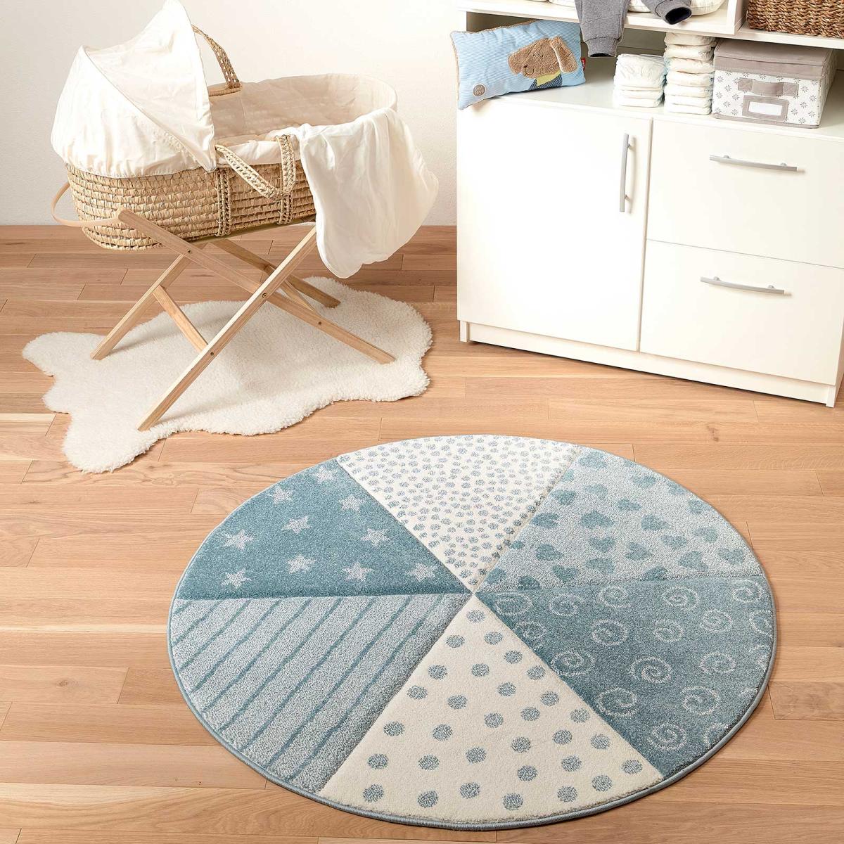 Round Canon Circular Rugs 21962 030 in Blue by Sigikid – image 2