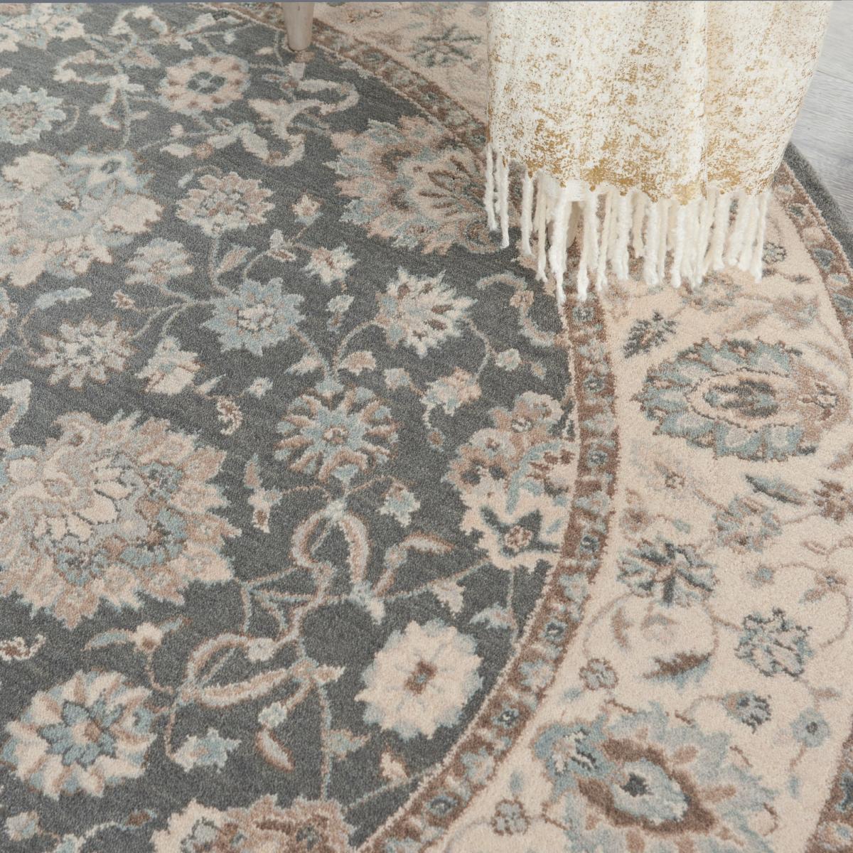 Living Treasure Circular Rugs by Nourison LI16 in Grey Ivory 178x178cm – image 2