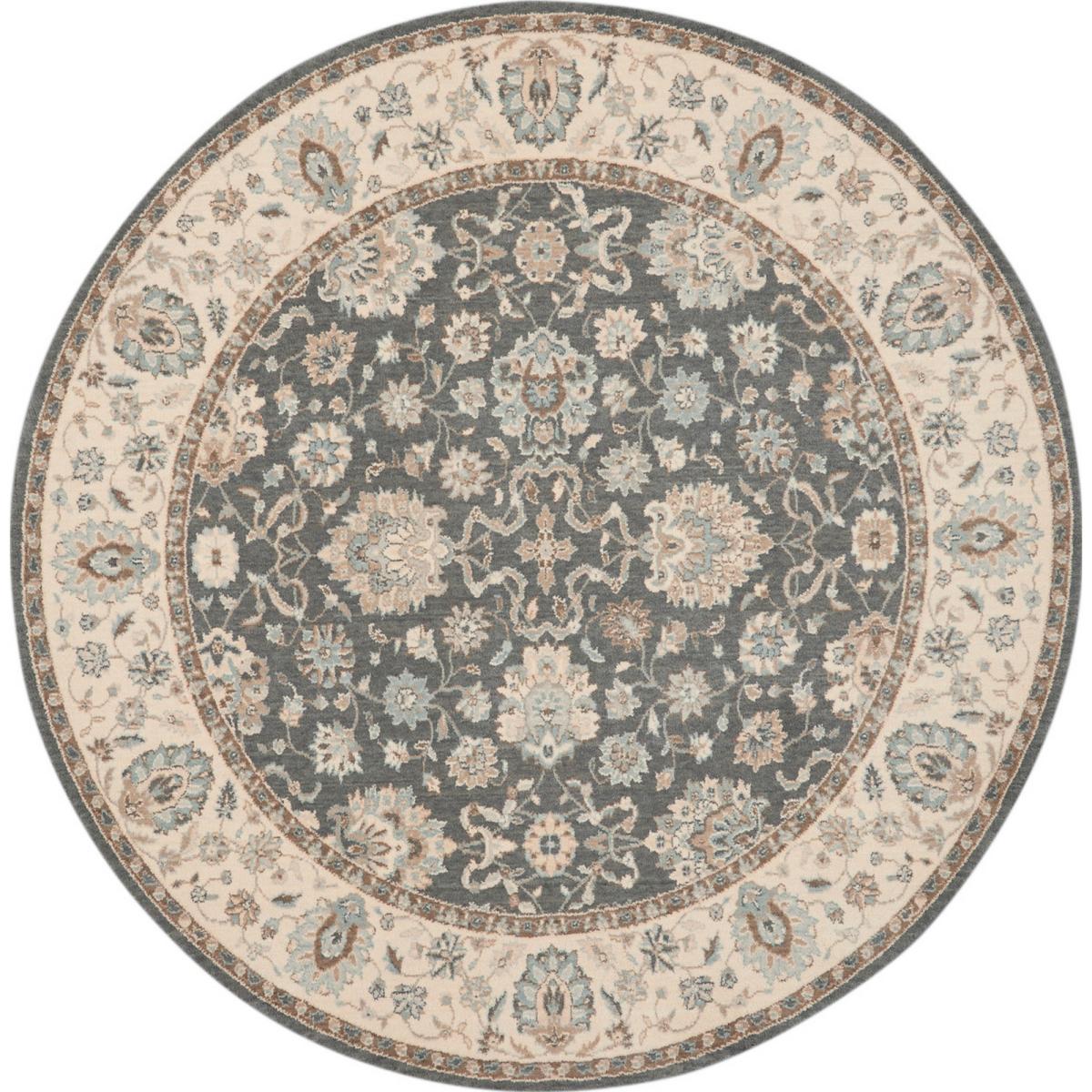 Living Treasure Circular Rugs by Nourison LI16 in Grey Ivory 178x178cm – image 4