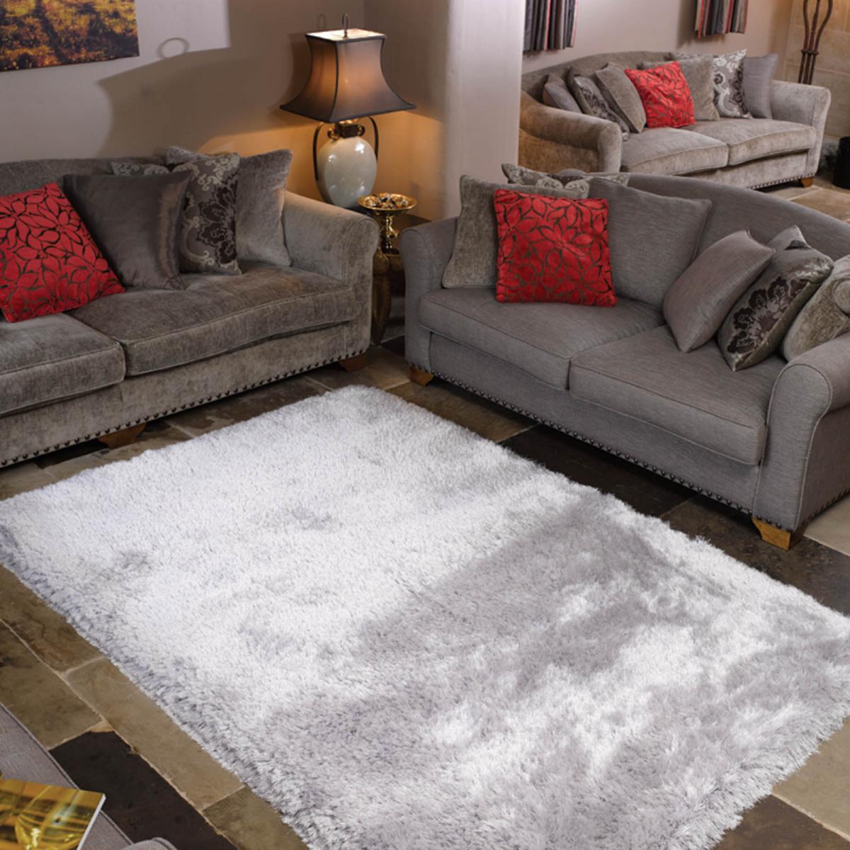 Pearl Shaggy Rugs in Silver – image 1