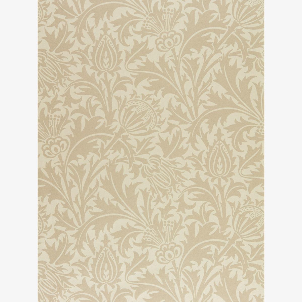 Pure Thistle Wallpaper 216552 by Morris & Co in Linen Beige Roll