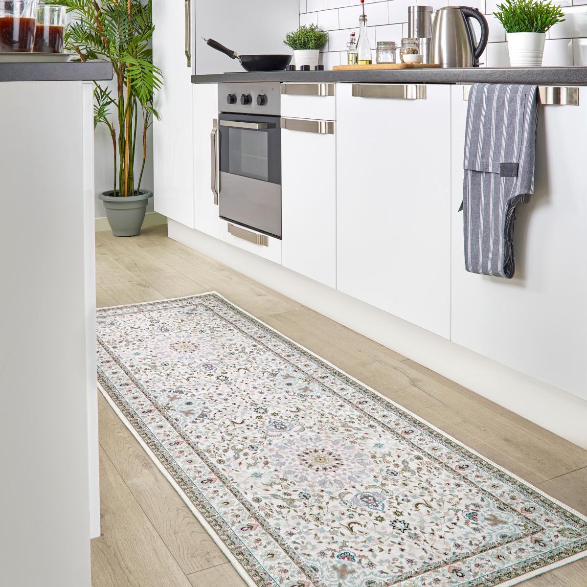 Origins Washable Windsor Traditional Runner Rug in Natural 67x200cm – image 1