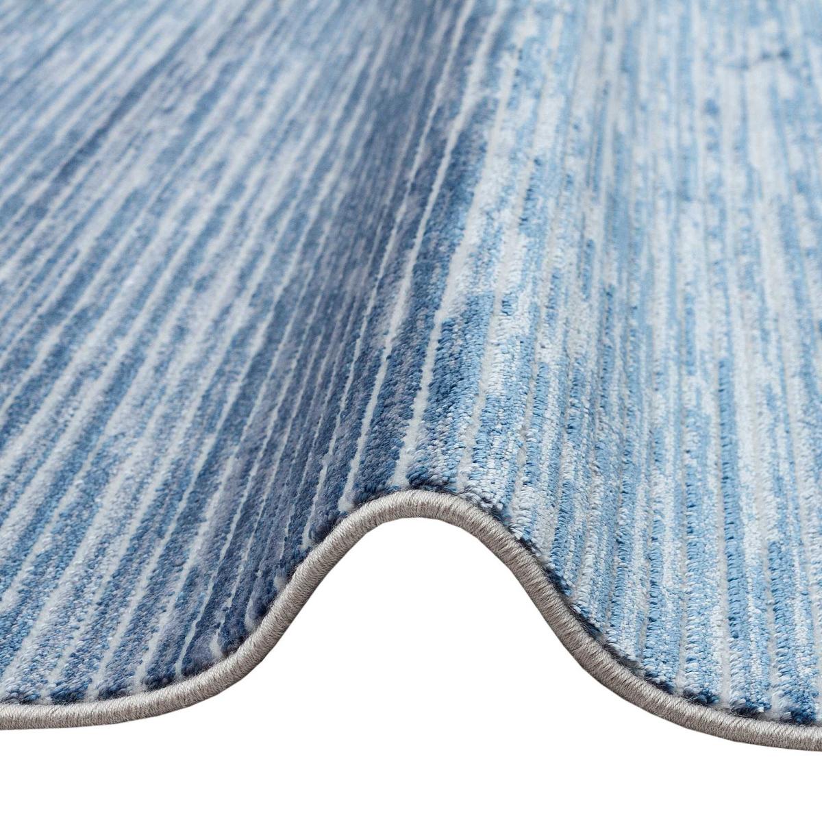 Linnea LINN01 Stripe Abstract Rugs in Denim Blue – image 2