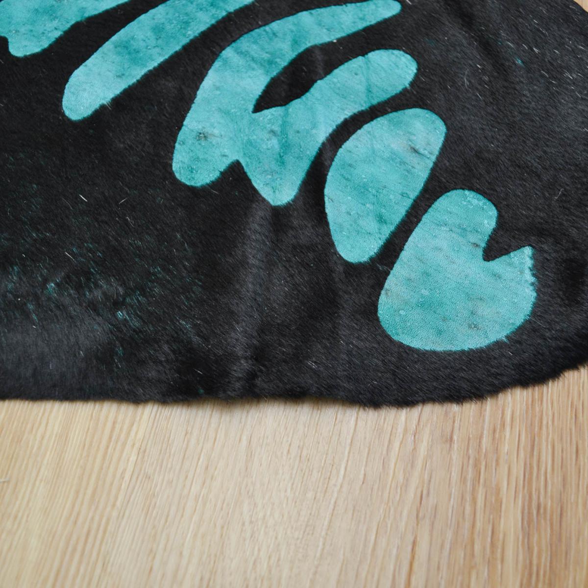 Zebra Print Cowhide Rugs MER051702 in Black and Green – image 2