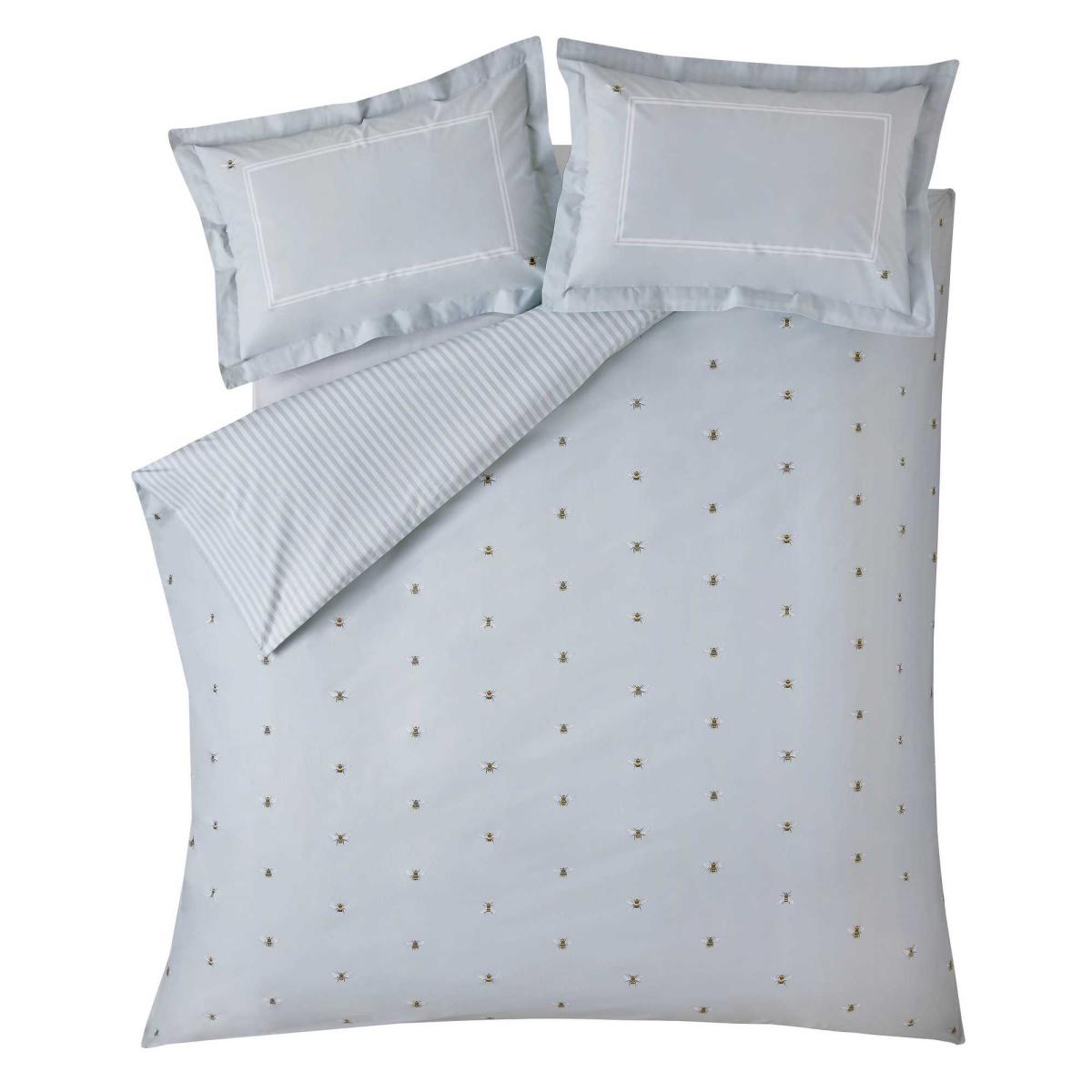 Bees Cotton Bedding Set by Sophie Allport in Duckegg Blue 150x200cm – image 3