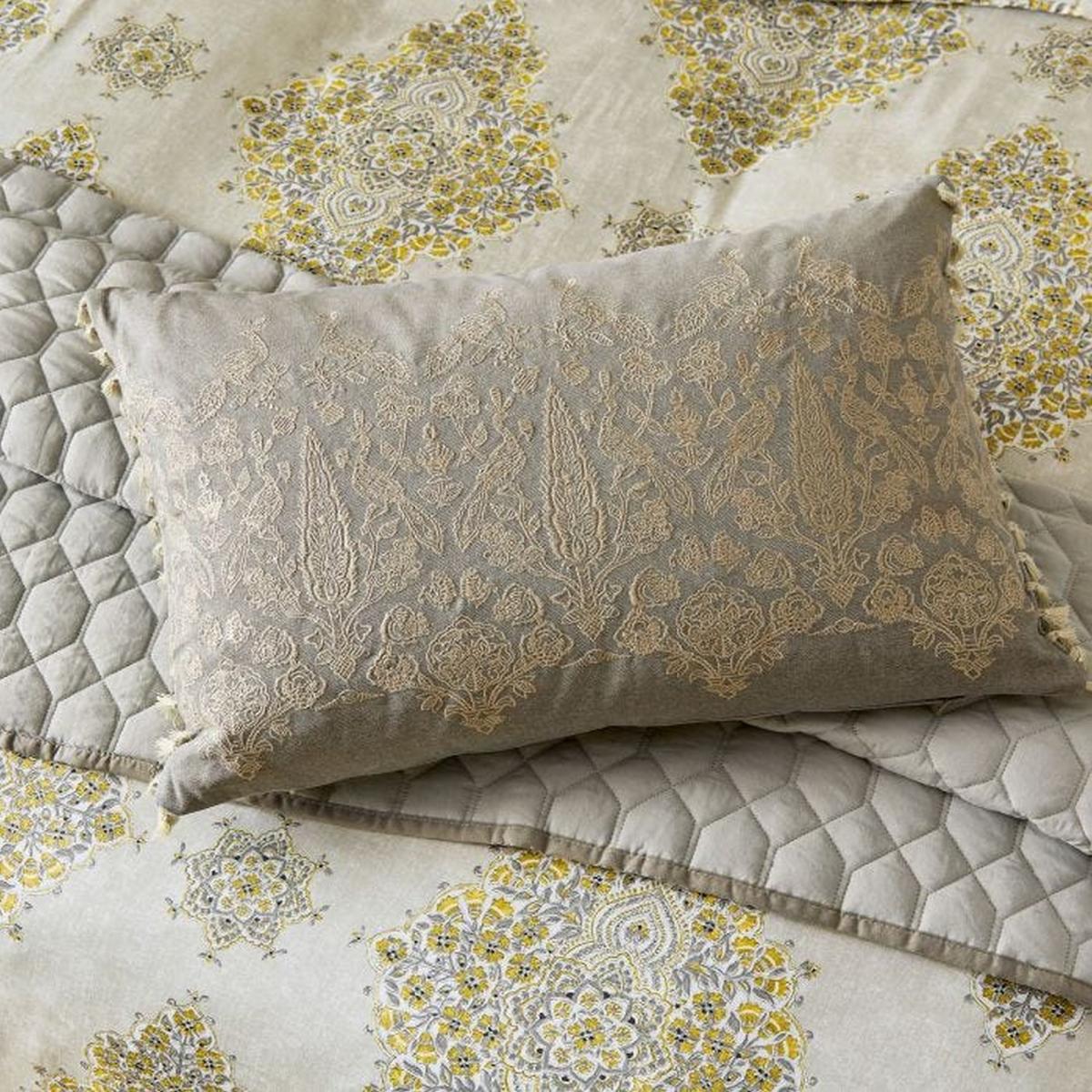 Siam Diamond Designer Bedding Duvet Cover and Pillowcase By Sanderson in Sumac Yellow Grey 74x48cm – image 3