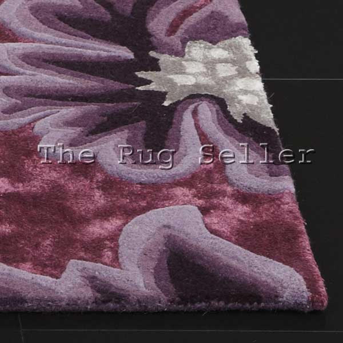Unique Vintage Floral Wool Rugs in Purple 150x240cm – image 2