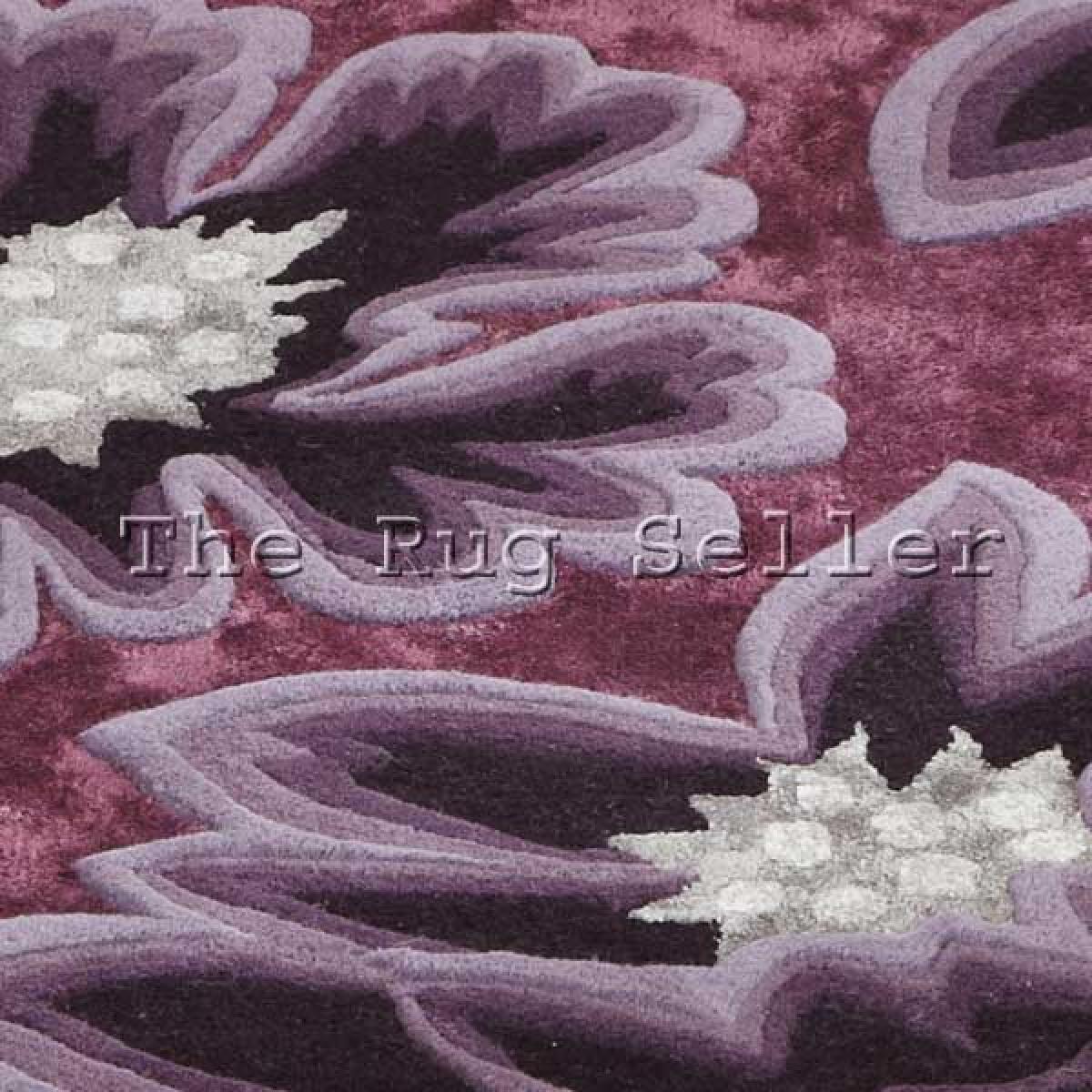 Unique Vintage Floral Wool Rugs in Purple 150x240cm – image 3