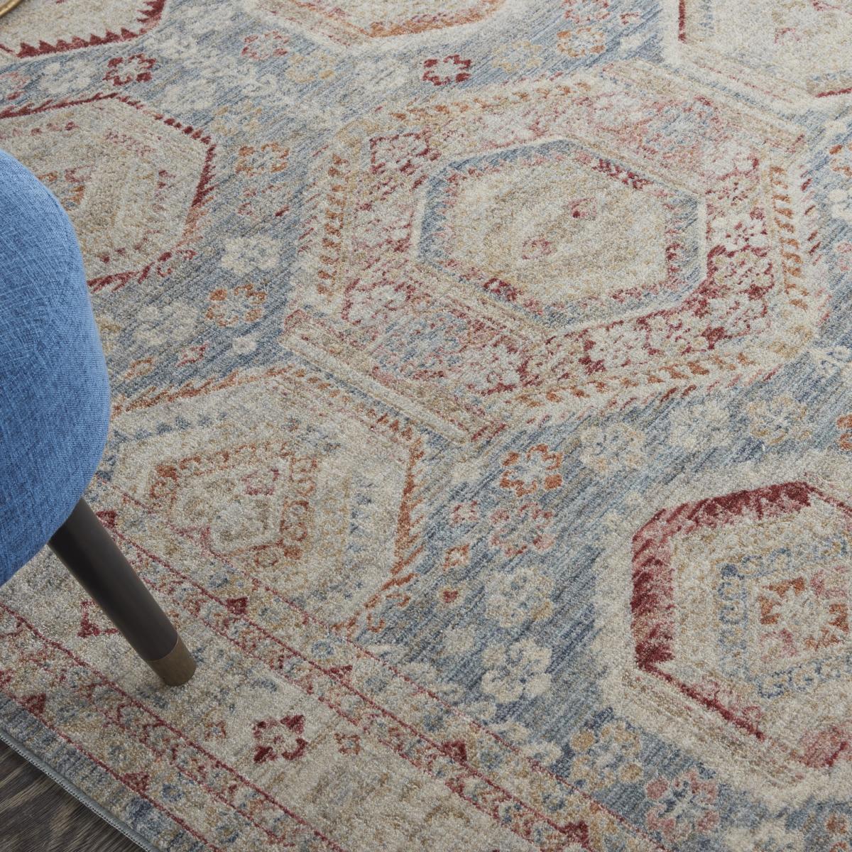 Homestead Hallway Runner Rugs HMS01 in Light Blue Multi by Nourison 79x366cm – image 3