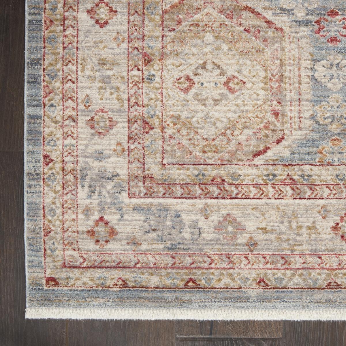 Homestead Hallway Runner Rugs HMS01 in Light Blue Multi by Nourison 79x366cm – image 4