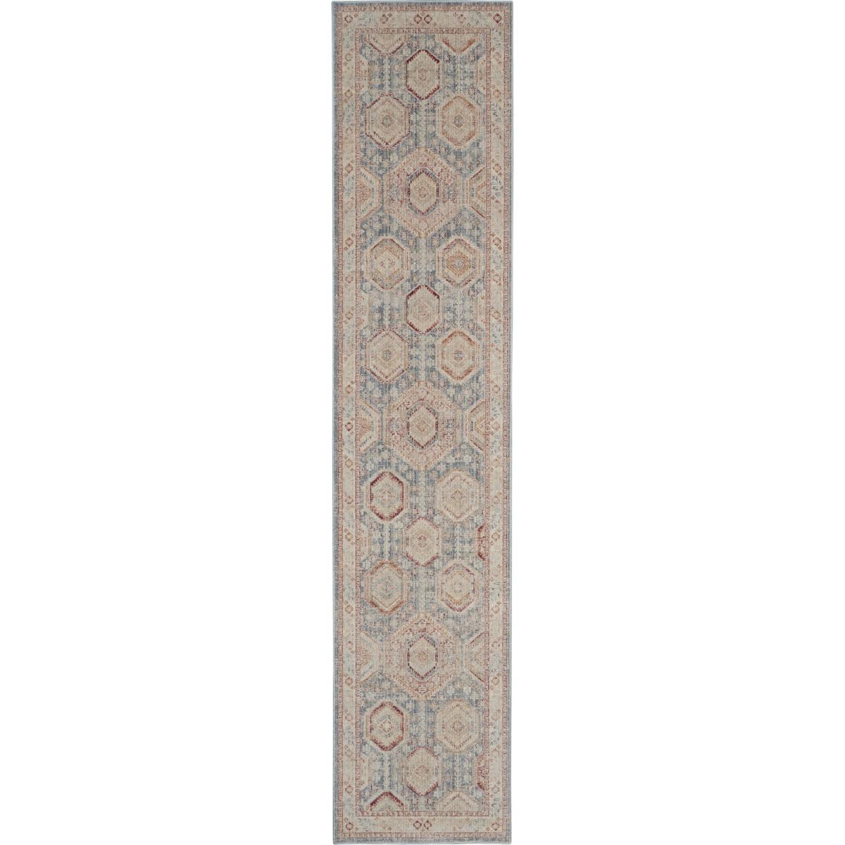 Homestead Hallway Runner Rugs HMS01 in Light Blue Multi by Nourison 79x366cm – image 5
