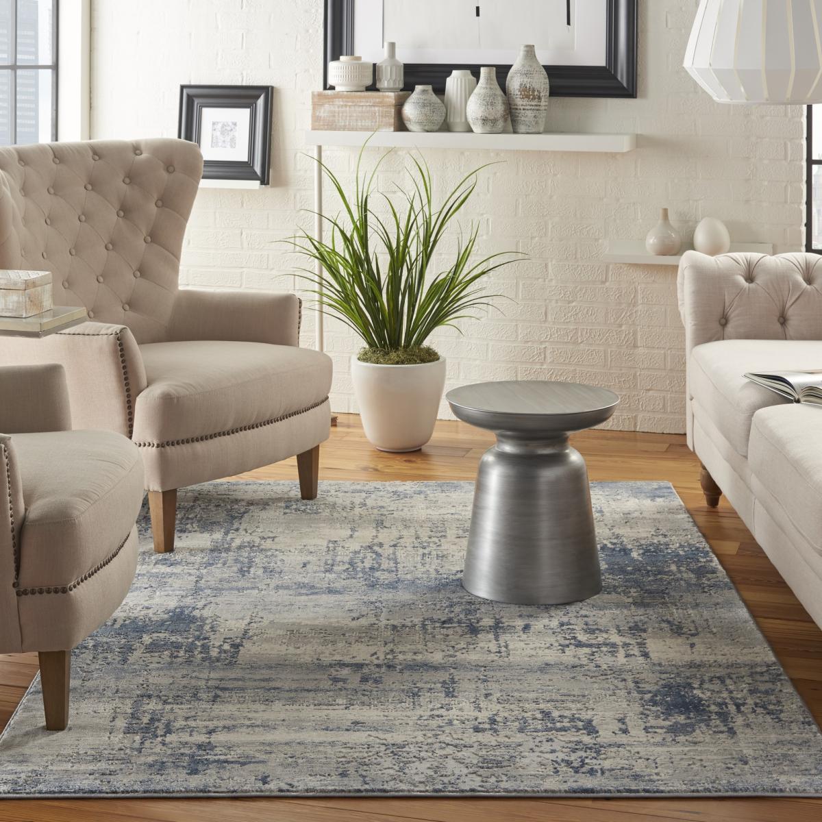 Rustic Textures Rugs RUS10 in IVBLU – image 2